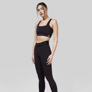 Barry's Black Mesh Cutout Sports Bra